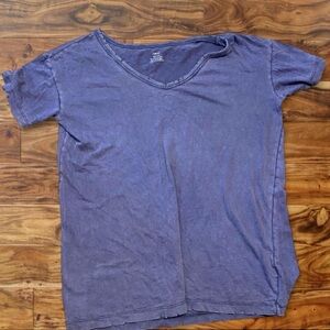 aerie Faded Purple Short Sleeve V-Neck Tee